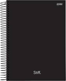 Jandaia - Caderno Espiral Univ CD 10 matérias 160Fls Stiff Slim Preto