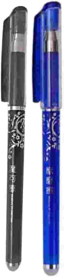 Kit 2 Caneta Apagável Mágica Ponta Fina 0.5mm Esferográfica Preto e Azul Fantasminha Canetas Que Apaga