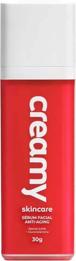 Creamy Skincare Sérum Facial Retinal 30g | Melhora Rugas, Reduz Poros Dilatados, Controla Brilho, Promove Firmeza, Uniformiza Tom | Todos os Tipos de Pele, Noturno