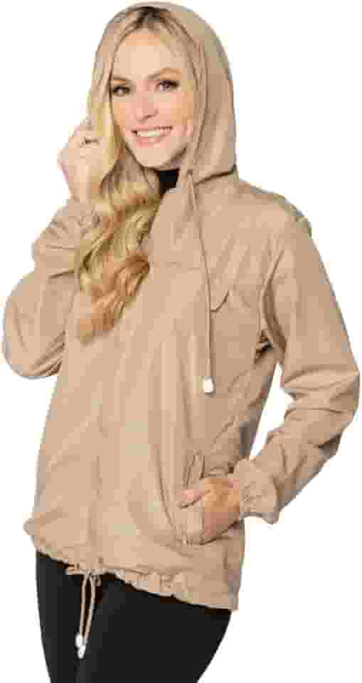 Jaqueta Corta Vento Feminina Impermeável Ultra Leve Capuz