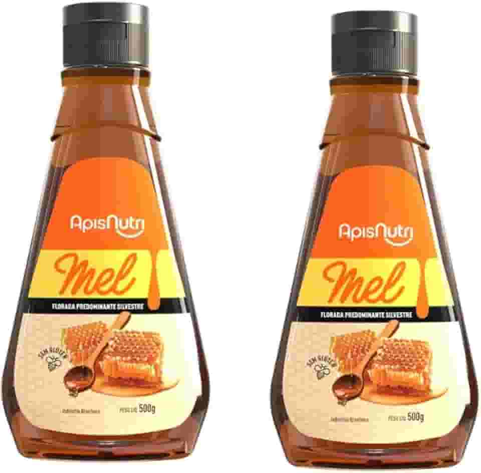 Mel 100% Natural Silvestre, 2 Frascos 500g, 1 KG, Apisnutri