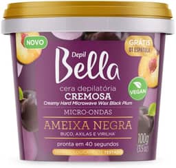 Depil Bella - Cera Depilatória Cremosa para Micro-ondas Ameixa Negra Deo 100g