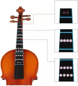 Adesivo para Escala de Violino 4/4, Natural e Cromática, Velvet, Preto com Marcações