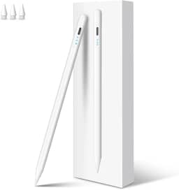 Caneta Touch Alta Precisão e Sensibilidade 2018-2025,Digiroot 4 Mins Fast Charge Pencil Para Apple iPad Air 3-5/M2/M3, iPad Pro 11'/12,9'/M4, iPad Mini 5/6, iPad 6-11 (Branco) com rejeição de palma