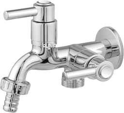 Torneira Tanque Máquina Lavar 2 Saídas ABS Cromado 1031 C72 Cor:Prateado