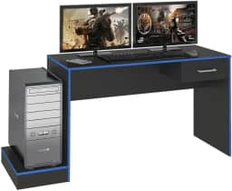 Mesa para jogos online GAMER cor Preto/Azul - Artely