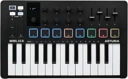 Teclado Controlador Arturia Minilab 3 Preto Teclas Brancas