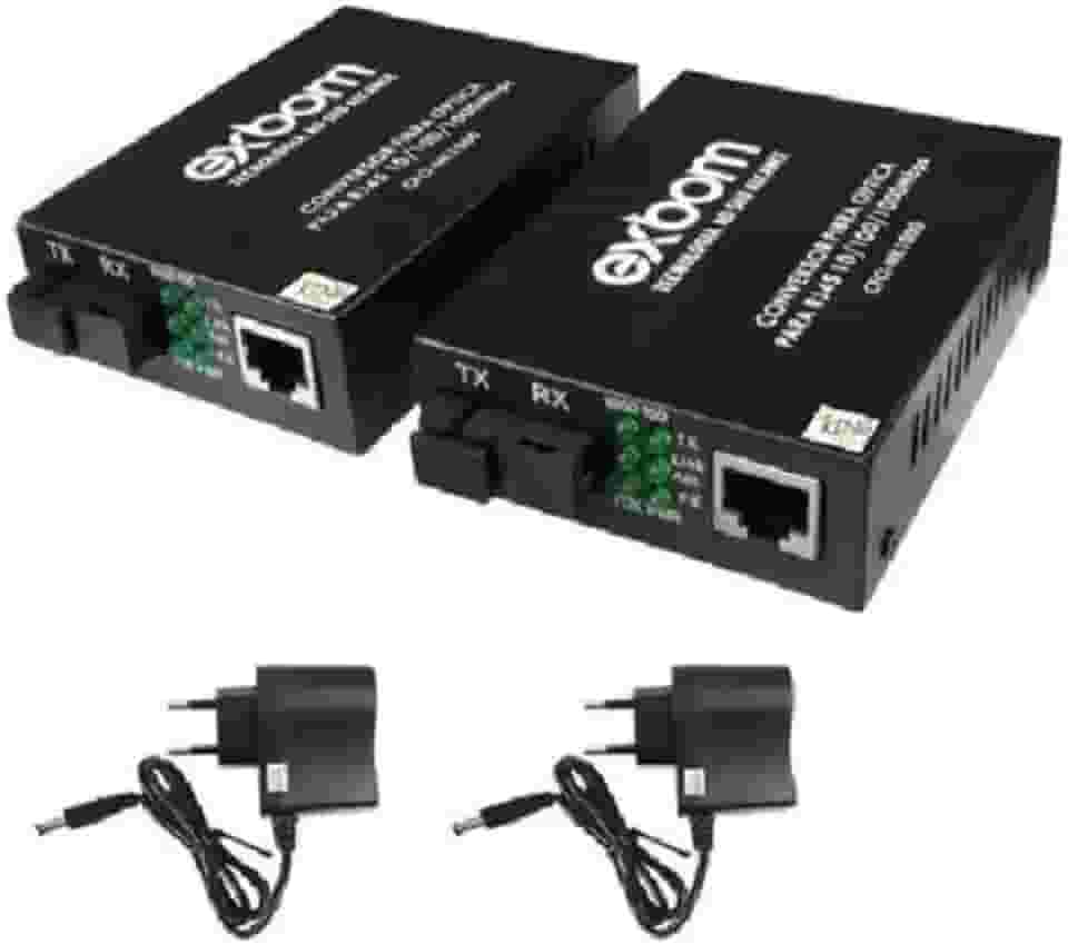Par Conversor Mídia Fibra Óptica A+b Gigabit 1000 Mbps Rj45