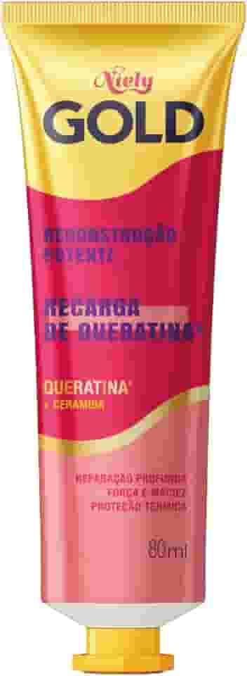 Niely Gold Recarga de Queratina para Reconstrução Profunda Tratamento Capilar 80ml