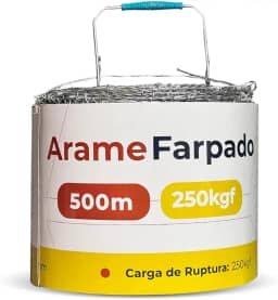 Arame Farpado Galvanizado Cerca Rural 500kgf 500m - Makrometal…