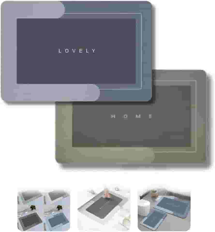 Kit 2 Tapetes Magicos Antiderrapantes Absorventes para Banheiro, 60x40 cm