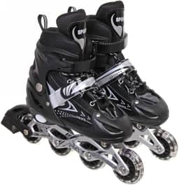Patins Roller Inline 4 Rodas Skates Ajustavél com Rodas Iluminadas Jovens e Adultos, Para iniciantes, Adequado para uso Interno e Externo Roller Quad