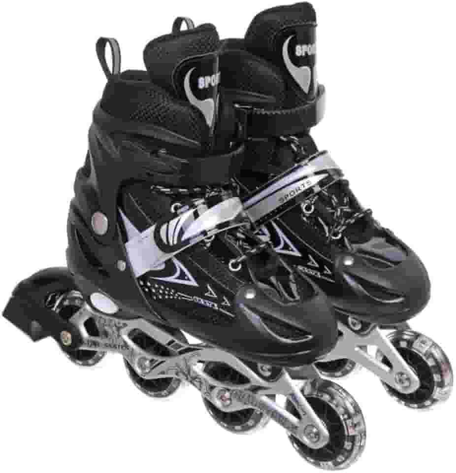 Patins Roller Inline 4 Rodas Skates Ajustavél com Rodas Iluminadas Jovens e Adultos, Para iniciantes, Adequado para uso Interno e Externo Roller Quad