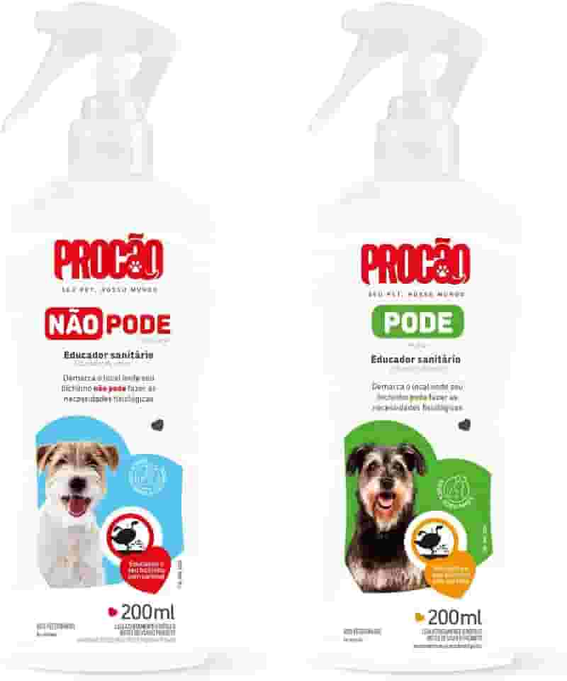 Kit Educador Sanitário para Cães Procão, Spray Pode + Não Pode, 200ml cada