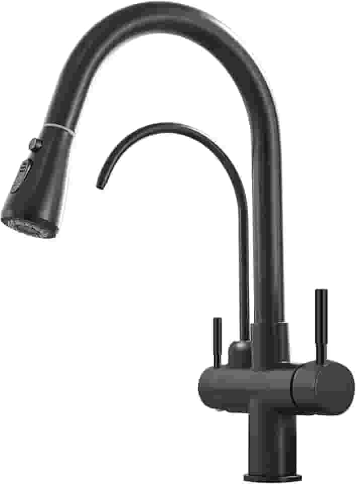 YESOP Torneira De Bancada Cozinha P/filtro Extensível Monocomando Cozinha Pia Preto