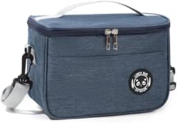Bolsa Térmica Lancheira com Alça e Bolso Lateral – Para Marmita, Trabalho, Academia, Escola e Passeios (Azul)