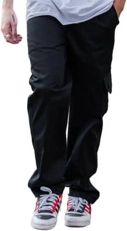 Calça Cargo Masculino Skate Boca Larga Elastico e Cordão Cintura