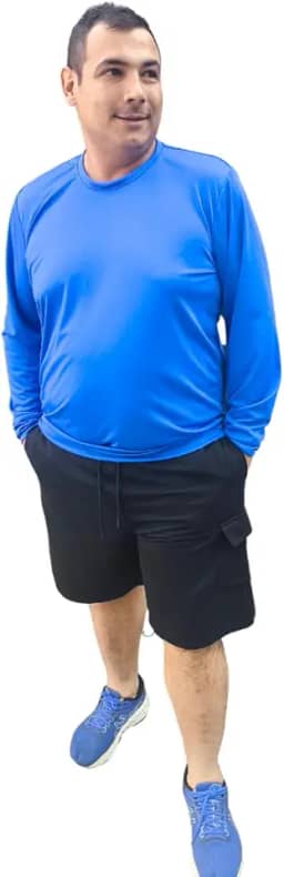 Camisa Plus Size Manga Longa Masculina Camiseta Dry Fit Pesca Bike Corrida Esporte