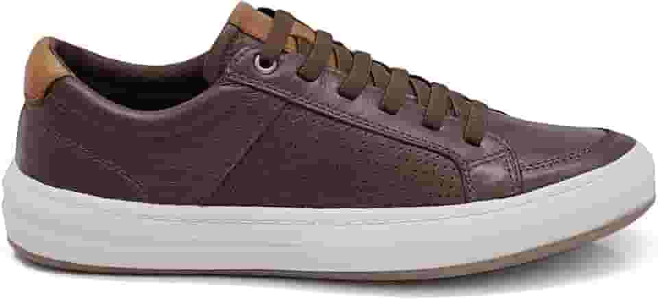 Sapatenis Masculino de Couro Legitimo com Elastico Facil Calce Slip On Original Tenis Casual Marrom Exclusivo