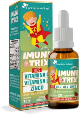 Imunitrix Kids (Vitamina C.+ D + Zinco) 30ml Sabor Morango Flora Nativa do Brasil