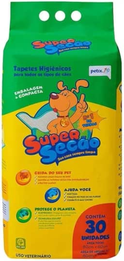 Petix Tapete Higiênico Supersecão para Cães, 30 Unidades