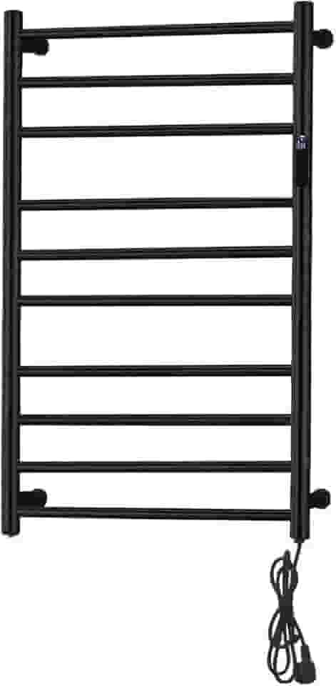 Toalheiro Térmico Grande Redondo Preto Bivolt com Timer Embutido - Kzi (Fio Lado Esquerdo, Grande)