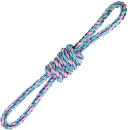 JAMBO PET Brinquedo Mordedor Corda 8 Torcido Ideal Para Cabo De Guerra Para Cães Em Poliéster Cor Pastel Azul