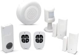 EKAZA Kit Alarme 2 Sensores Abertura + 1 Sensor Presença + 2 Controle + Sirene + Campainha - EKJM-T3231