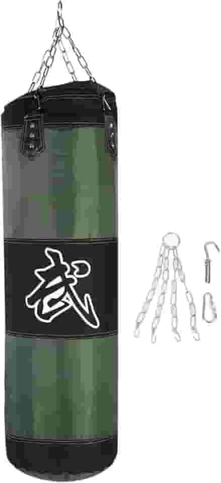 Saco de pancadas pesado vazio para adultos, design sem enchimento, inclui corrente e rotação de 360 graus, ideal para treinamento de boxe, artes marciais, aprimoramento da aptidão e habilidades (1,2 m