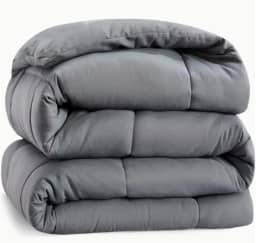 Edredom Casal Cinza Dupla Face 2,45 x 2,25m. Toque de Plumas. Extra Macio, Tecido Aveludado