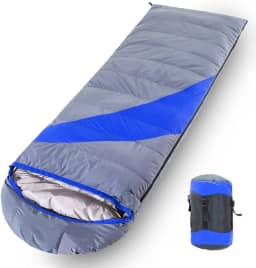 GQYYS Saco de dormir de plumas, sacos de dormir ao ar livre para adultos, envelope leve para 4 estações, 190 x 80 cm, com saco de compressão, para acampamento e caminhadas