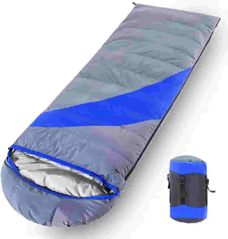 GQYYS Saco de dormir de plumas, sacos de dormir ao ar livre para adultos, envelope leve para 4 estações, 190 x 80 cm, com saco de compressão, para acampamento e caminhadas