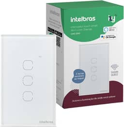 Interruptor Touch Inteligente Compatível Com Alexa Com 3 Teclas EWS 1003 Branco Intelbras
