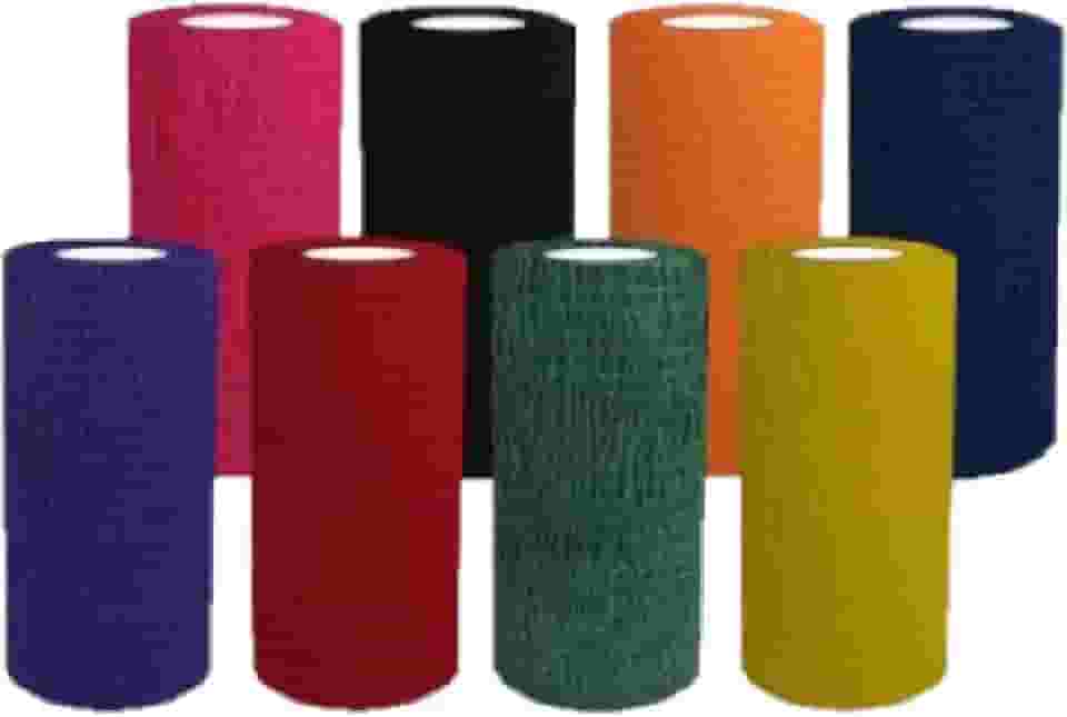 Kit 3 Bandagem Elástica Auto Adesiva 10cm x 4,5m - Faixa Atadura Pet Tatuagem Academia Cor Sortido