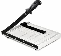 Guilhotina Cortador de Papel Base de Aço com Trava de Segurança | Corte Preciso até 12 Folhas | Aparador de Papel para Escritório, Escola, Home Office, Serviços Gráficos e Artesanato