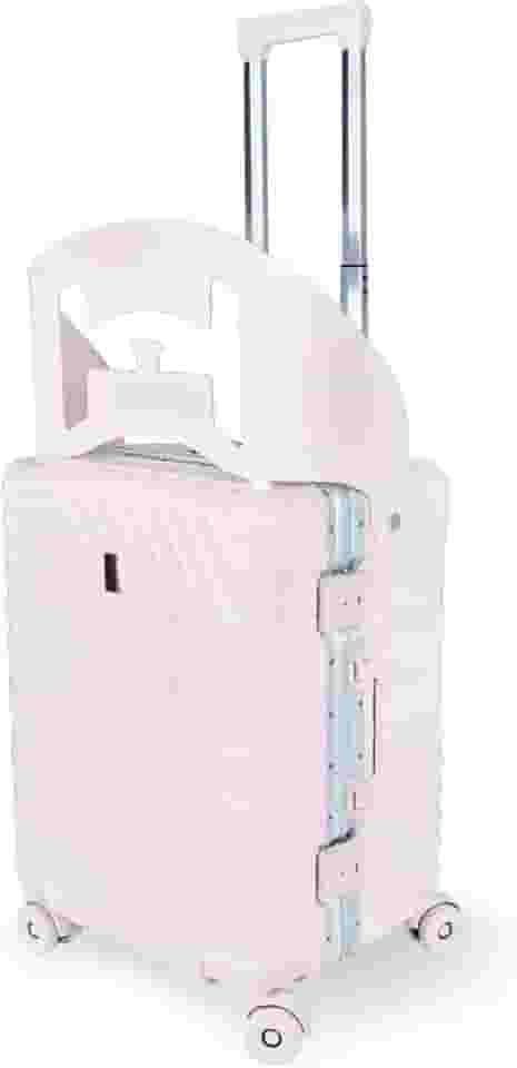 Mala de Viagem Média com Assento Infantil, ABS Preto, 41x32x54.5cm, Rodas 360°, Trava TSA, Alça Telescópica, Suporta 35kg, MR-BH029, Alira Home (Rosa)