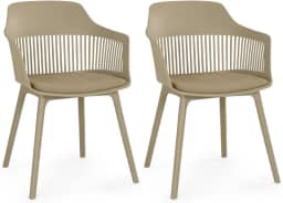 Kit 2 Cadeiras de Jantar Estofada Marcela (Nude Escuro)