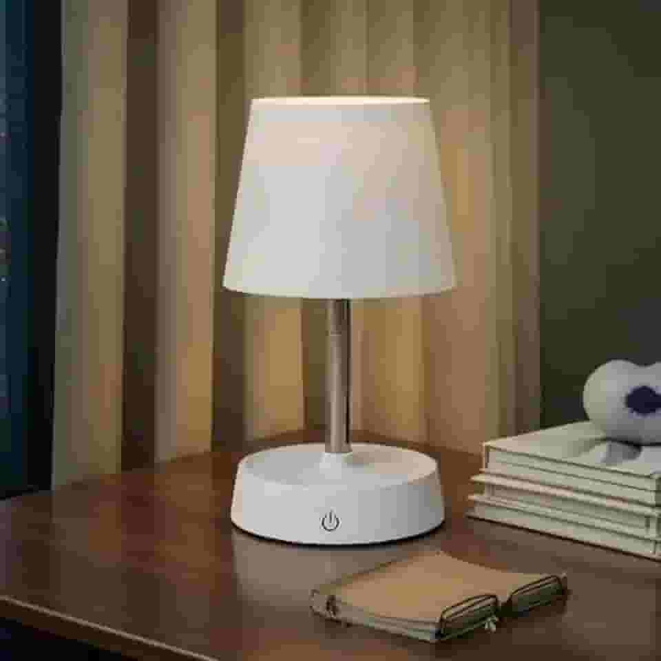 Abajur Quarto de Mesa Sem Fio LED Recerragável Minimalista Ajuste de Altura - Ideal para Mesa de Cabeceira/Mesa de Estudos/Escritório Touch 3 Níveis de Luz Base Antiderrapante