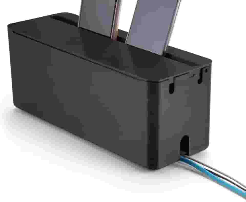 Caixa Tampa Fios Cabos e Régua De Energia com Suporte Para Celular Organize seus Cabos com Estilo: Caixa com Tampa para Fios, Cabos e Régua de Energia | Praticidade e Ordem | Suporte para Celular