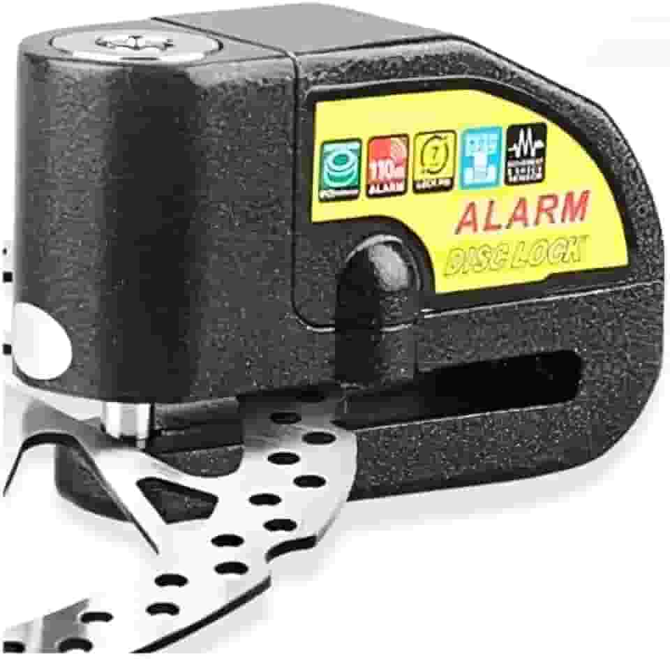 Trava de Disco para Moto com Alarme Sonoro – Preta, Segurança Antifurto com Sensor de Movimento e Alerta de 110dB Pratiarejo®