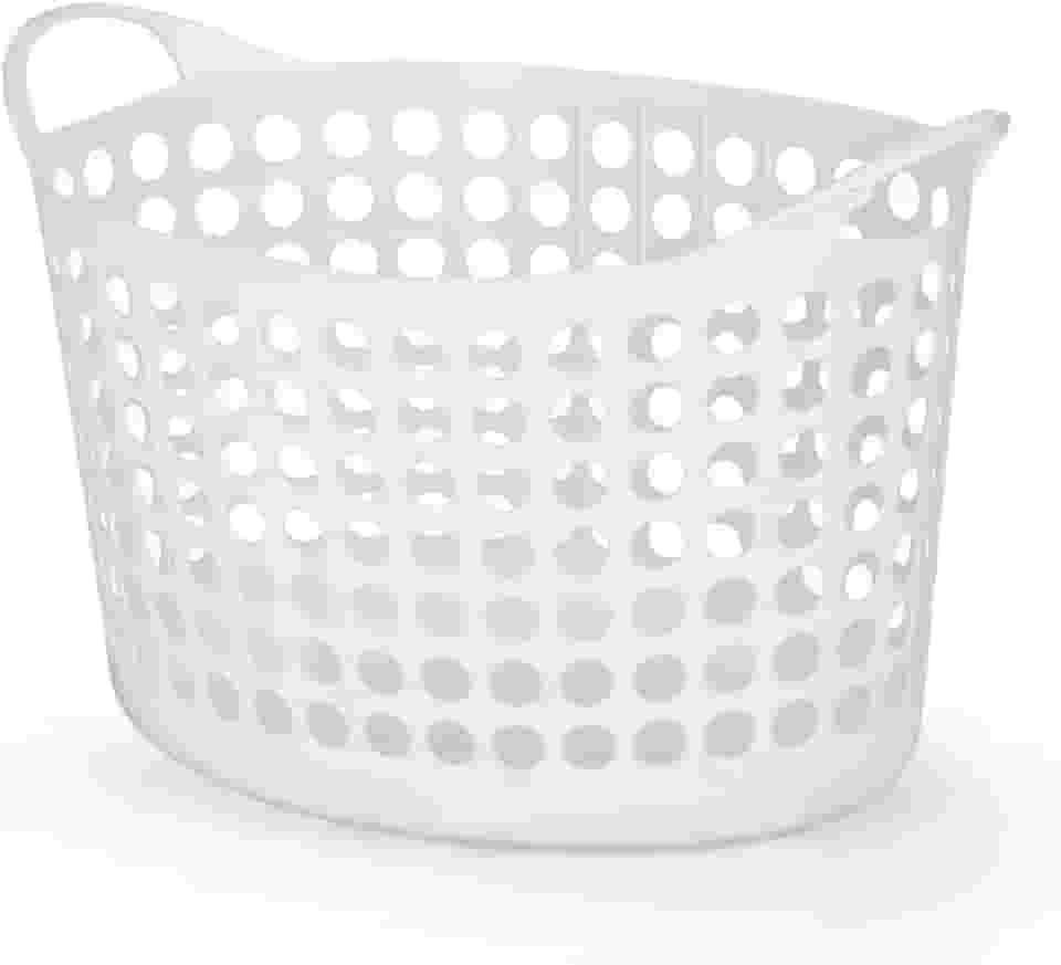 Cesto De Roupas Oval, Flexível, 32 L, Branco, Arthi