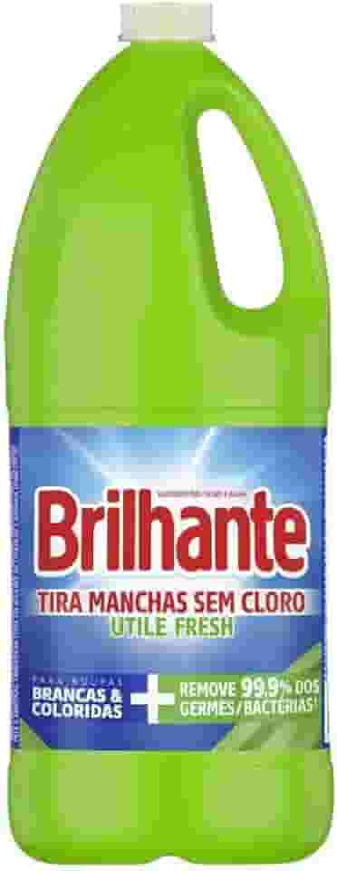 Brilhante Sanitizante Tira-Manchas Líquido Roupas Brancas E Coloridas Fresh Sem Cloro Utile Frasco 2L