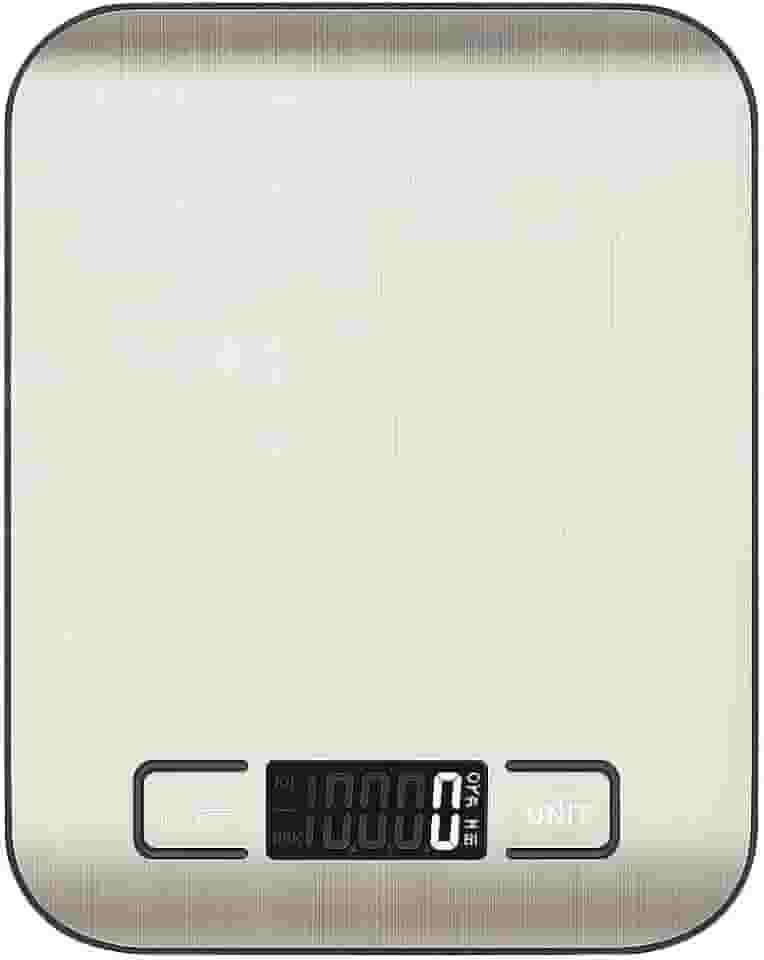 Balança Digital de Cozinha Superfície em Inox 10kg x 1g com Função Tara | Alta Precisão, Portátil e Fácil de Limpar – Ideal para Alimentos, Dietas, Café e Confeitaria| Premium