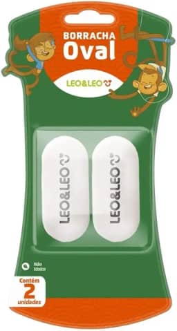 BORRACHA OVAL BRANCA BLISTER 2 UND LEOELEO