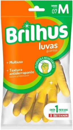 Brilhus - Luva de Látex Multiuso, Tamanho M, Bettanin