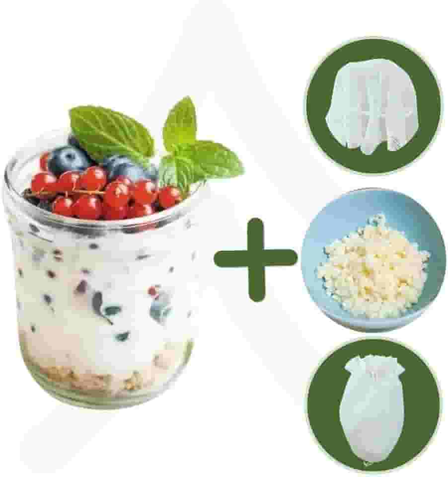 Kefir de Leite E Iogurte Infinito Caspian Com Tampa e Coador Probioticos