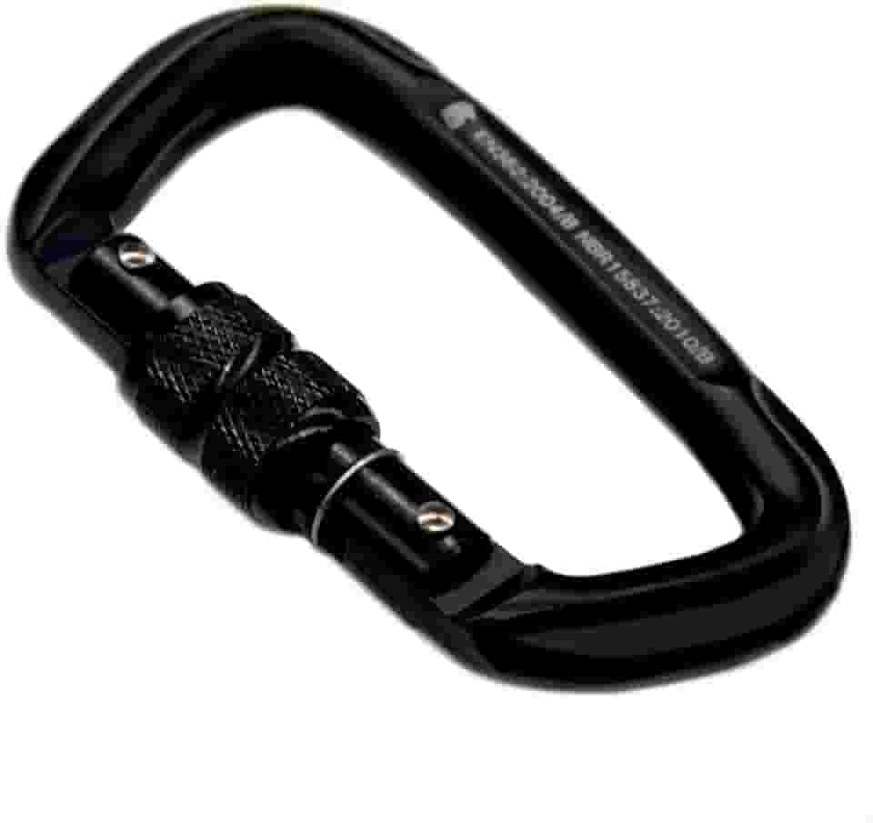 Mosquetão aço D operações especiais 50KN trava rosca SideUp