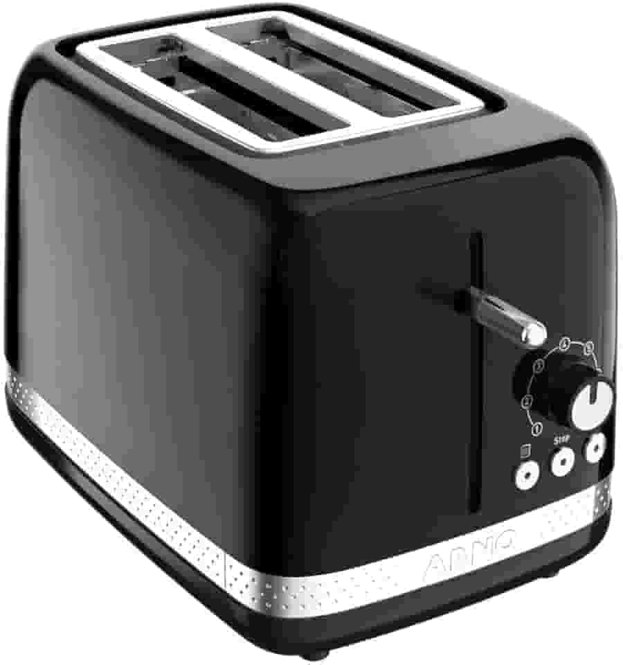 Torradeira Arno Soleil Preta SPTO, com 7 Níveis de Tostagem, Funções de Descongelar, Reaquecer e Parar, 110V