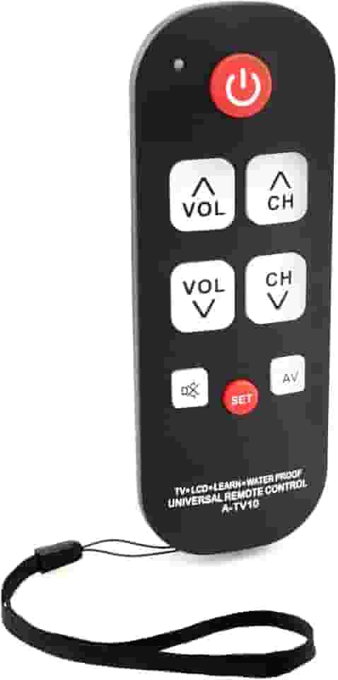 FurnyQuaint Controle Remoto Universal de TV à Prova D'água com Botões Grandes e Brilhantes para Idosos, Compatível com Smart TVs e TVs Principais