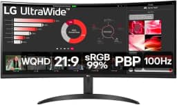 Monitor LG 34' 100Hz 5ms UltraWide Curvo 34WR50QC-B.AWZM